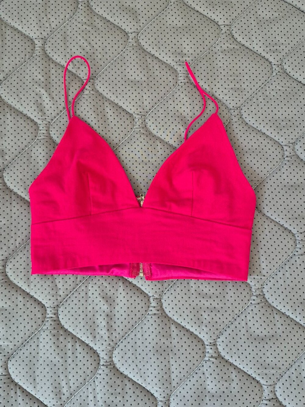 TOBI Hot Pink Zip-Front Bralette Top